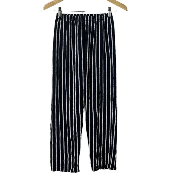 BRANDY MELVILLE Striped navy Wide Leg Pants Trousers - one size - Picture 1 of 7